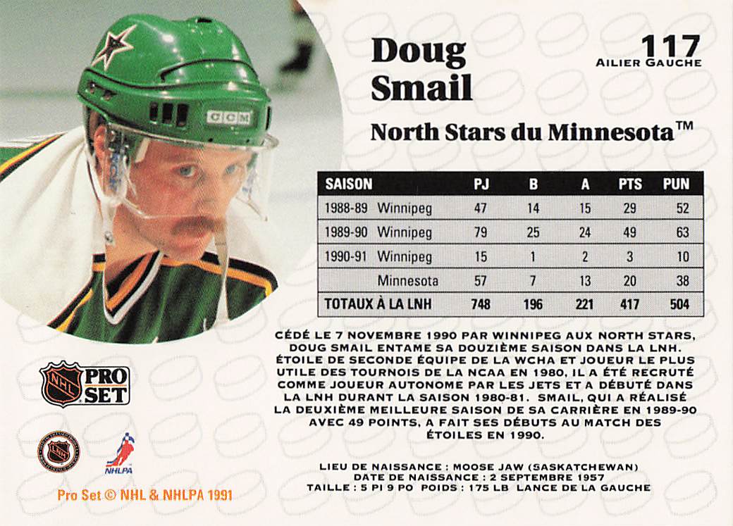 1991-92 Pro Set French Hockey Doug Smail #117