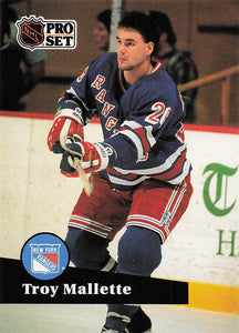 1991-92 Pro Set Hockey Troy Mallette #157