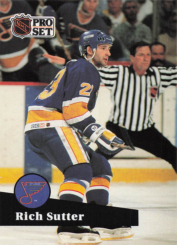 1991-92 Pro Set Hockey Rich Sutter #217