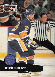 1991-92 Pro Set Hockey Rich Sutter #217