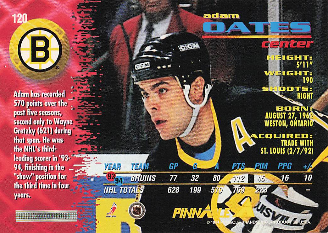 1994-95 Pinnacle Hockey Adam Oates #120