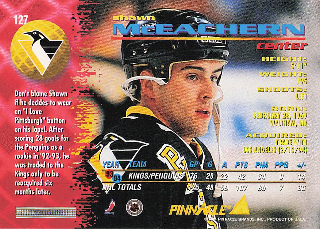 1994-95 Pinnacle Hockey Shawn McEachern #127