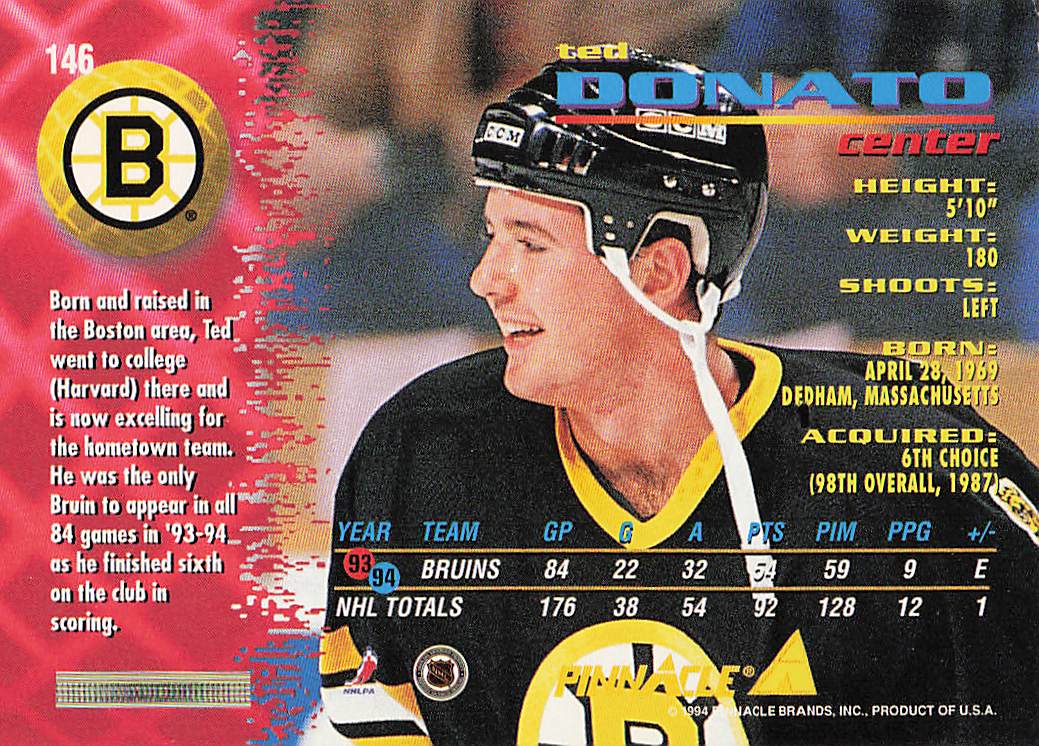 1994-95 Pinnacle Hockey Ted Donato #146