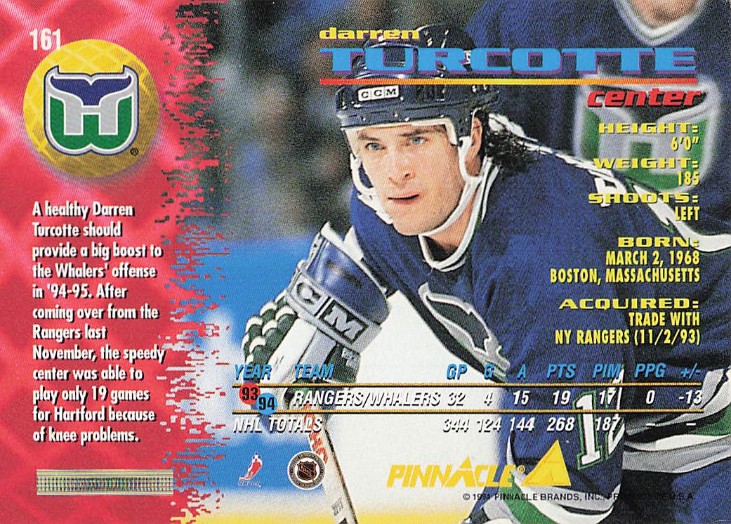 1994-95 Pinnacle Hockey Darren Turcotte #161