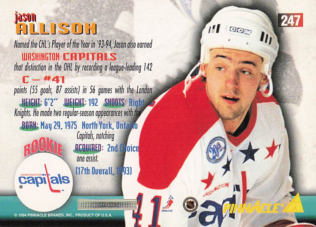 1994-95 Pinnacle Hockey Jason Allison #247