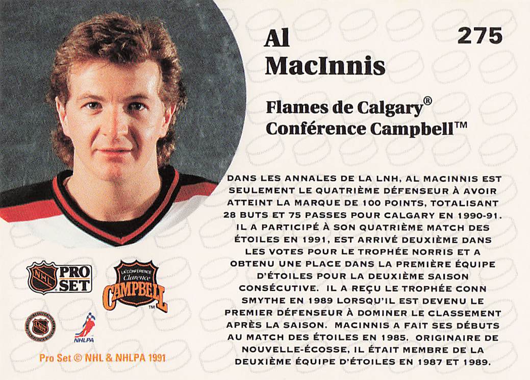 1991-92 Pro Set Hockey Al MacInnis #275
