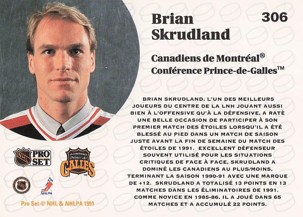 1991-92 Pro Set French Hockey Brian Skrudland #306