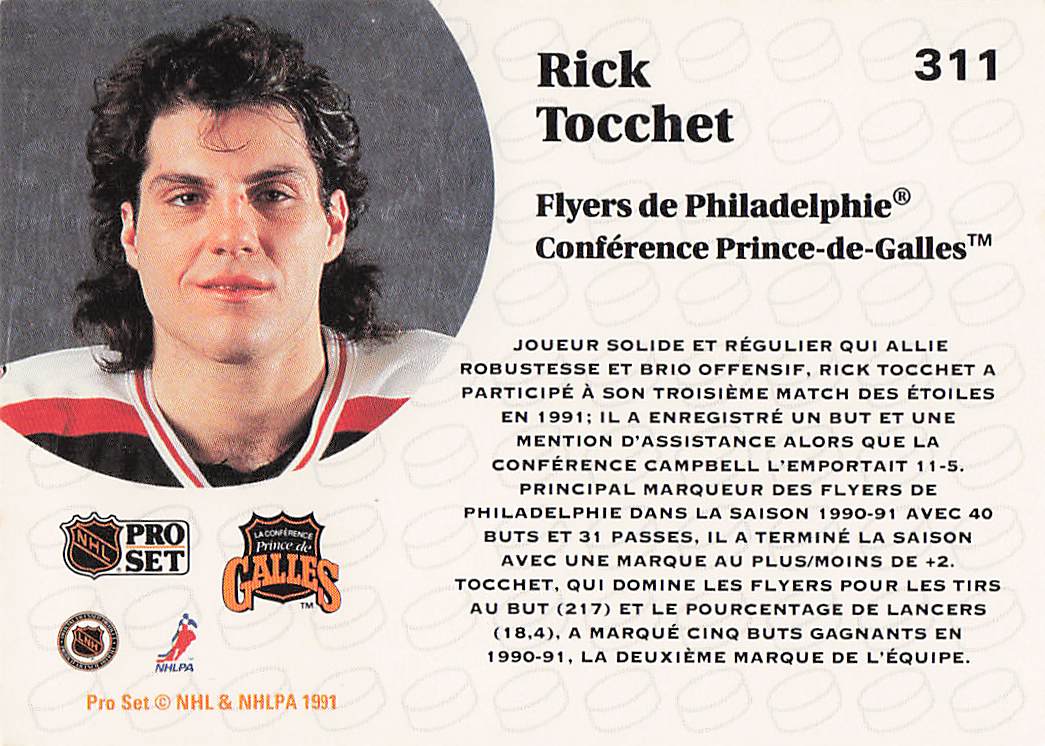 1991-92 Pro Set Hockey Rick Tocchet #311