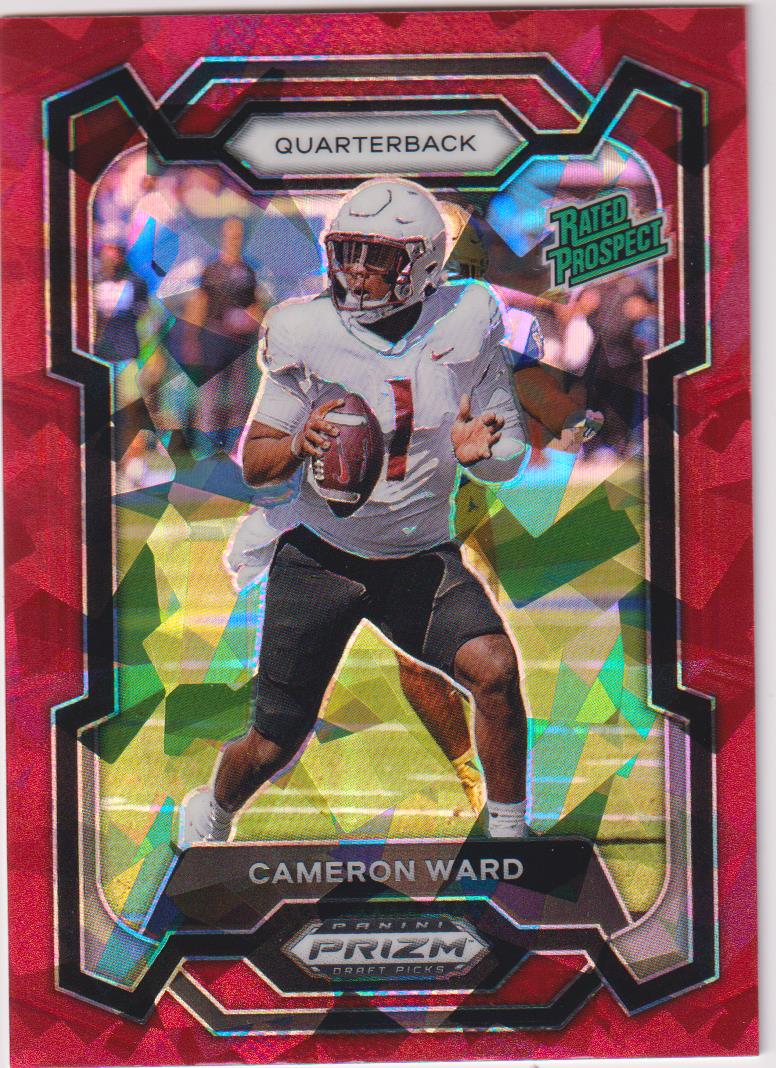 2024 Panini Prizm Draft Picks Football Red Ice Cameron Ward #199