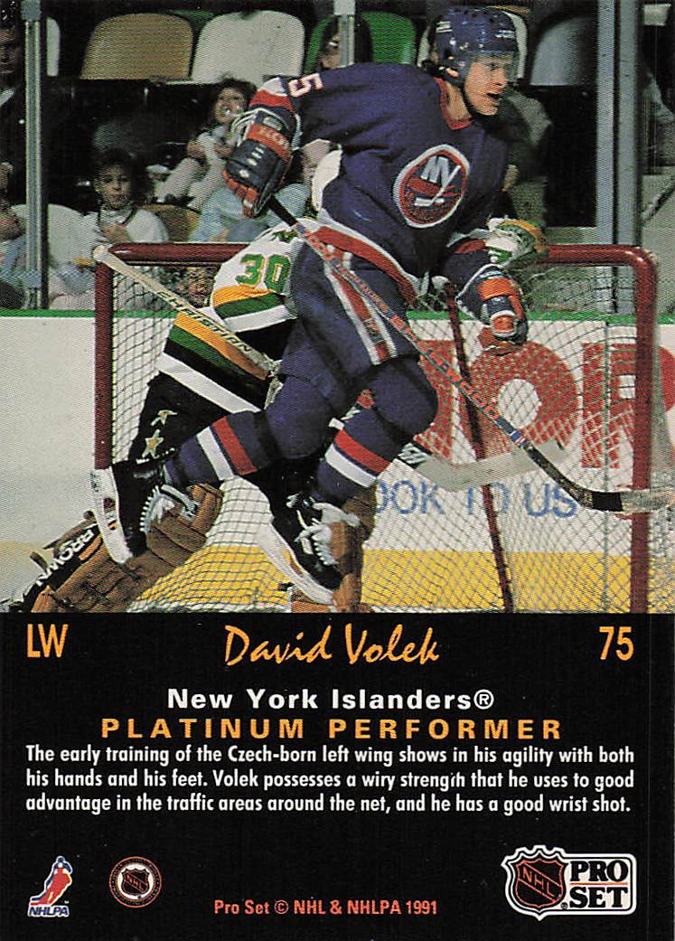 1991-92 Pro Set Platinum Hockey David Volek #75