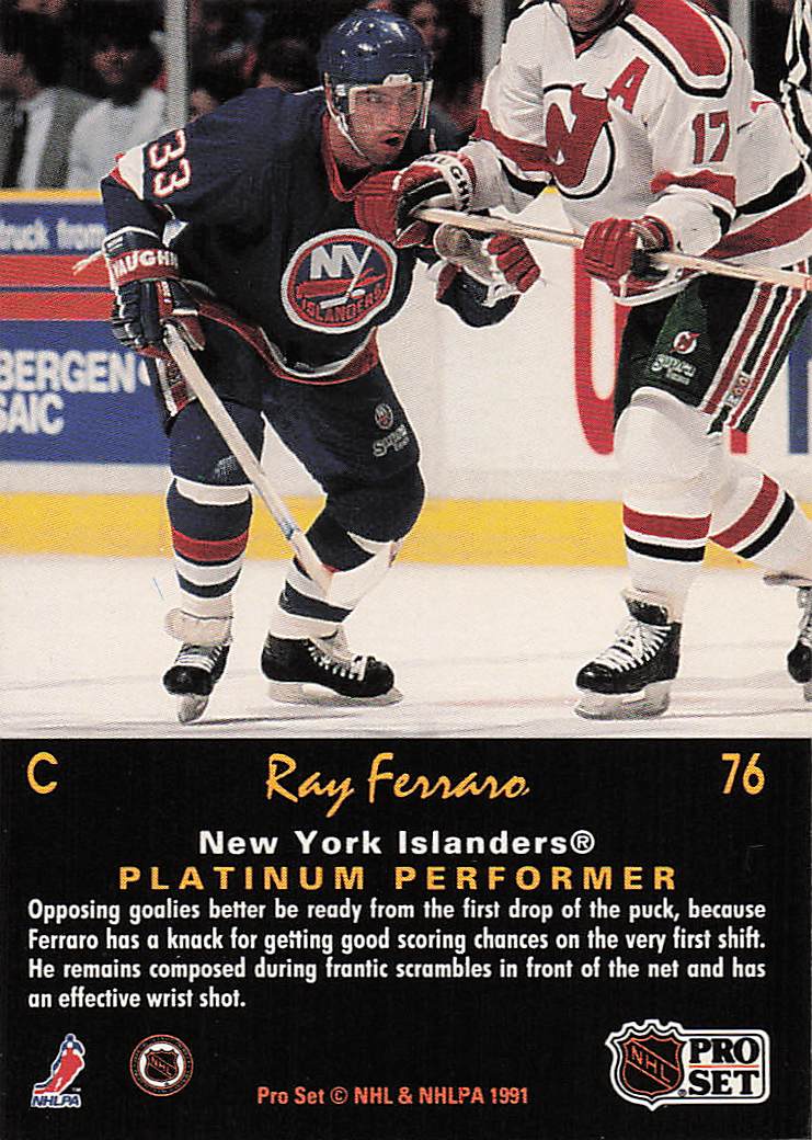1991-92 Pro Set Platinum Hockey Ray Ferraro #76