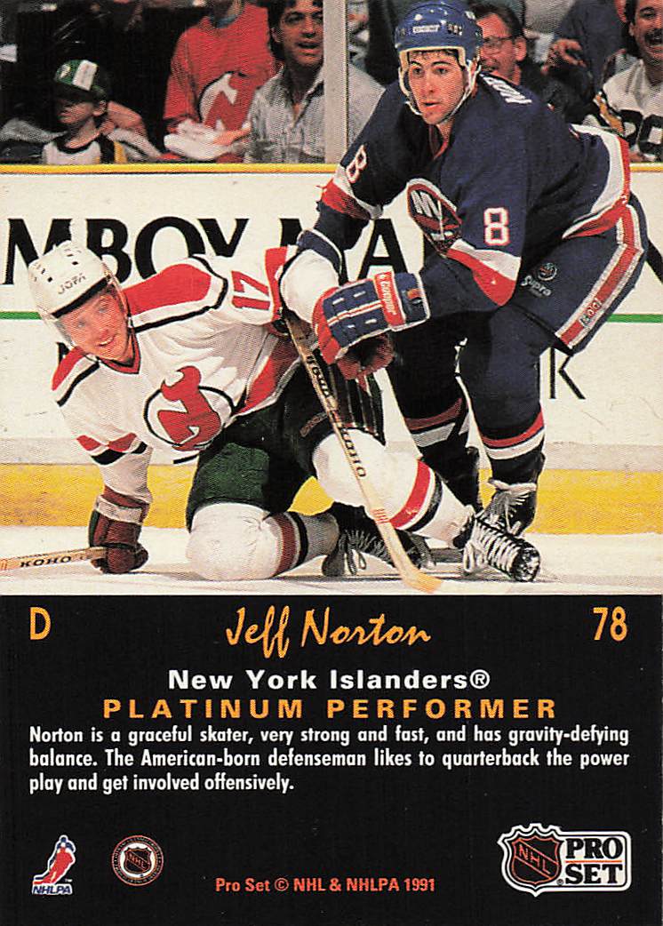 1991-92 Pro Set Platinum Hockey Jeff Norton #78