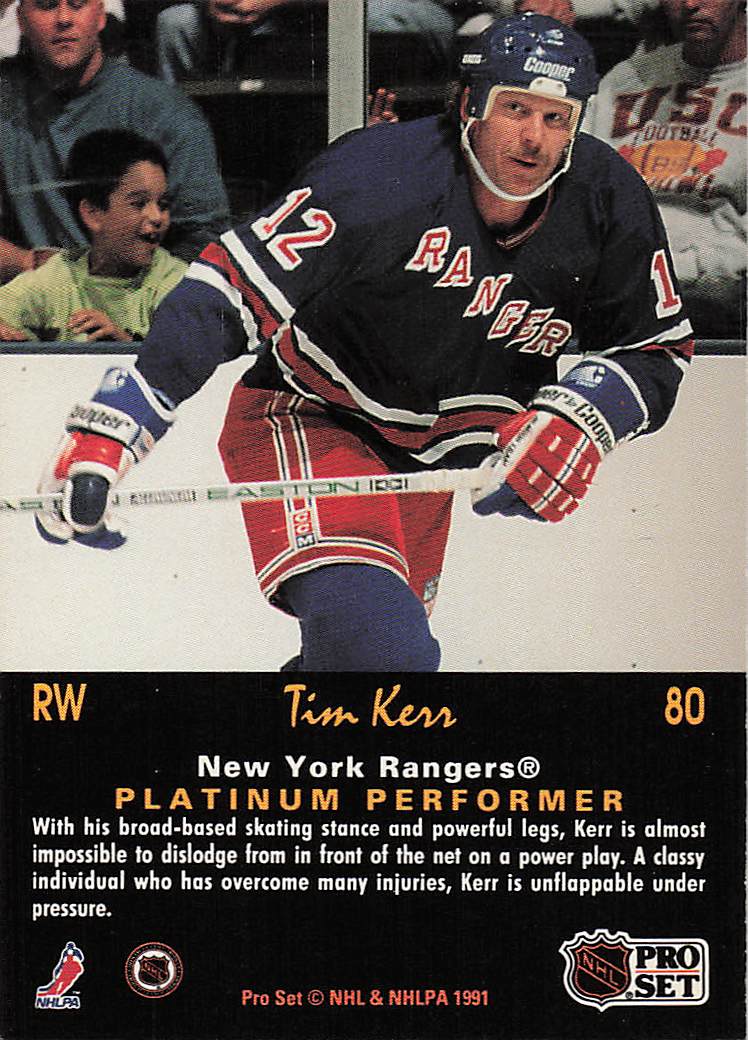 1991-92 Pro Set Platinum Hockey Tim Kerr #80