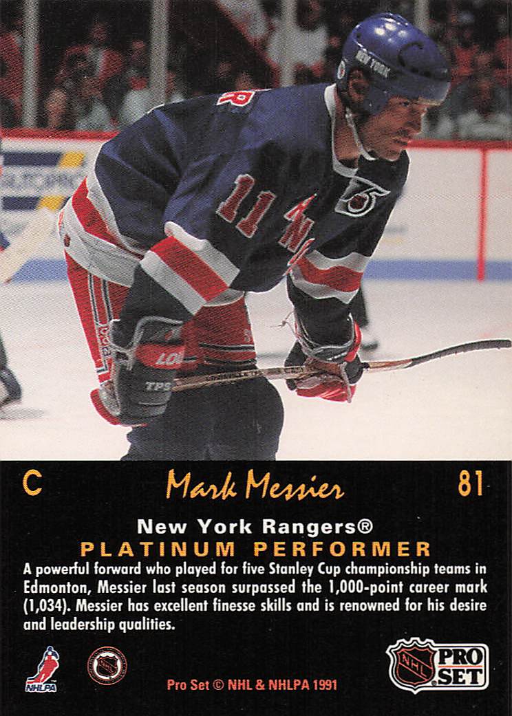1991-92 Pro Set Platinum Hockey Mark Messier #81