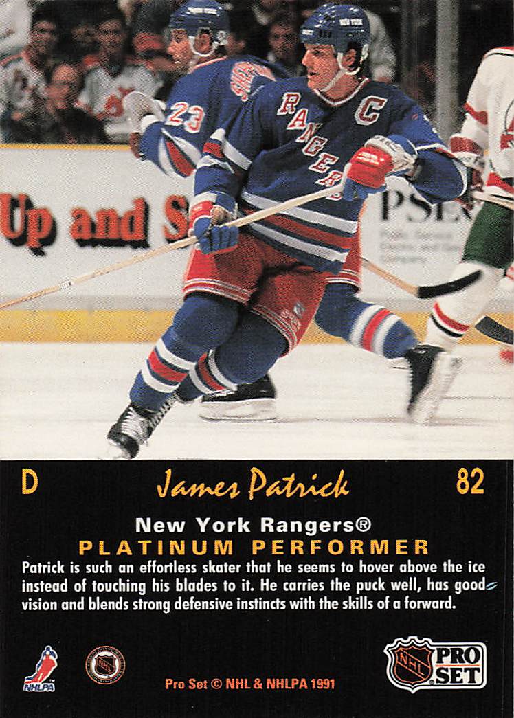 1991-92 Pro Set Platinum Hockey James Patrick #82