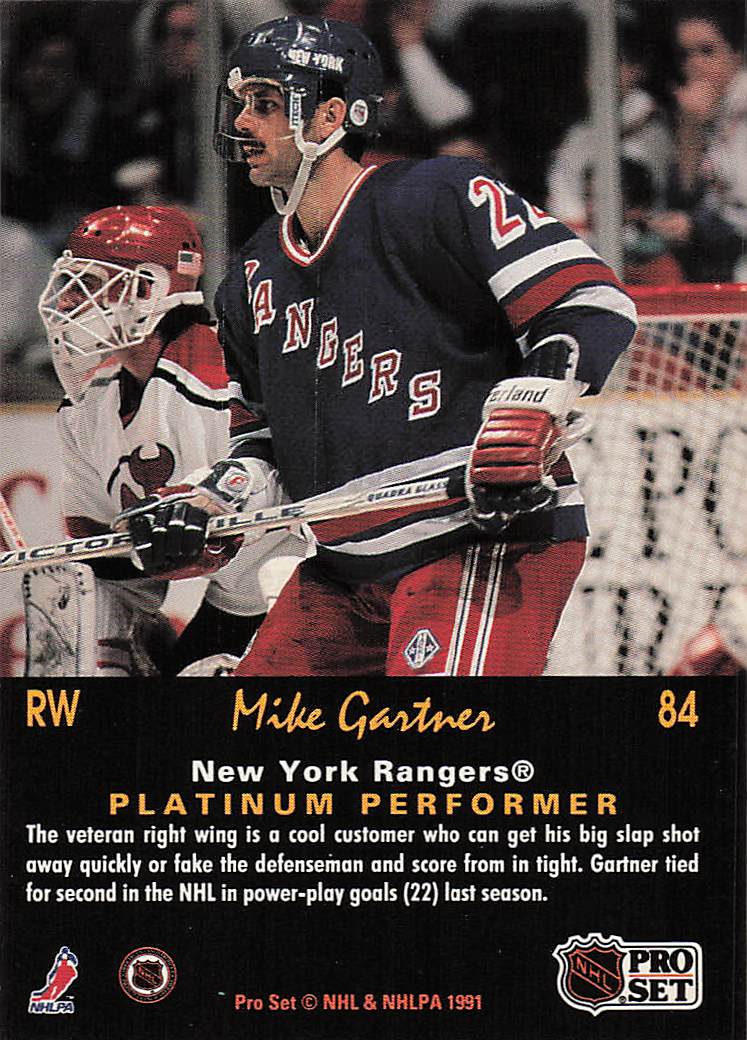 1991-92 Pro Set Platinum Hockey Mike Gartner #84