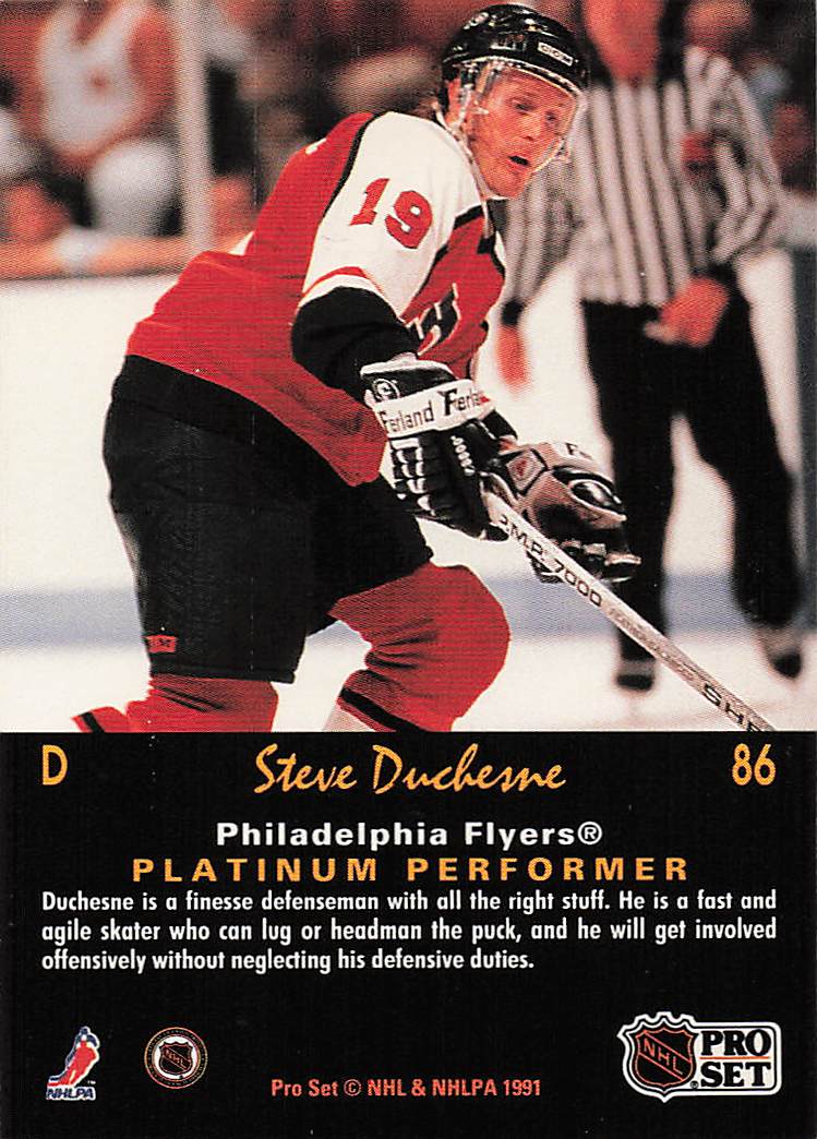 1991-92 Pro Set Platinum Hockey Steve Duchesne #86