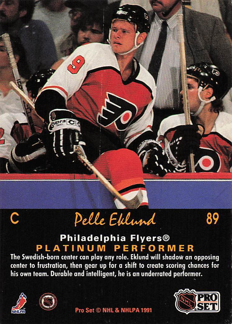 1991-92 Pro Set Platinum Hockey Pelle Eklund #89