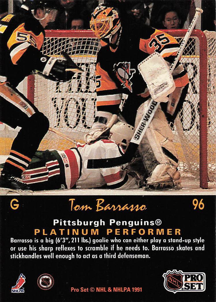 1991-92 Pro Set Platinum Hockey Tom Barrasso #96