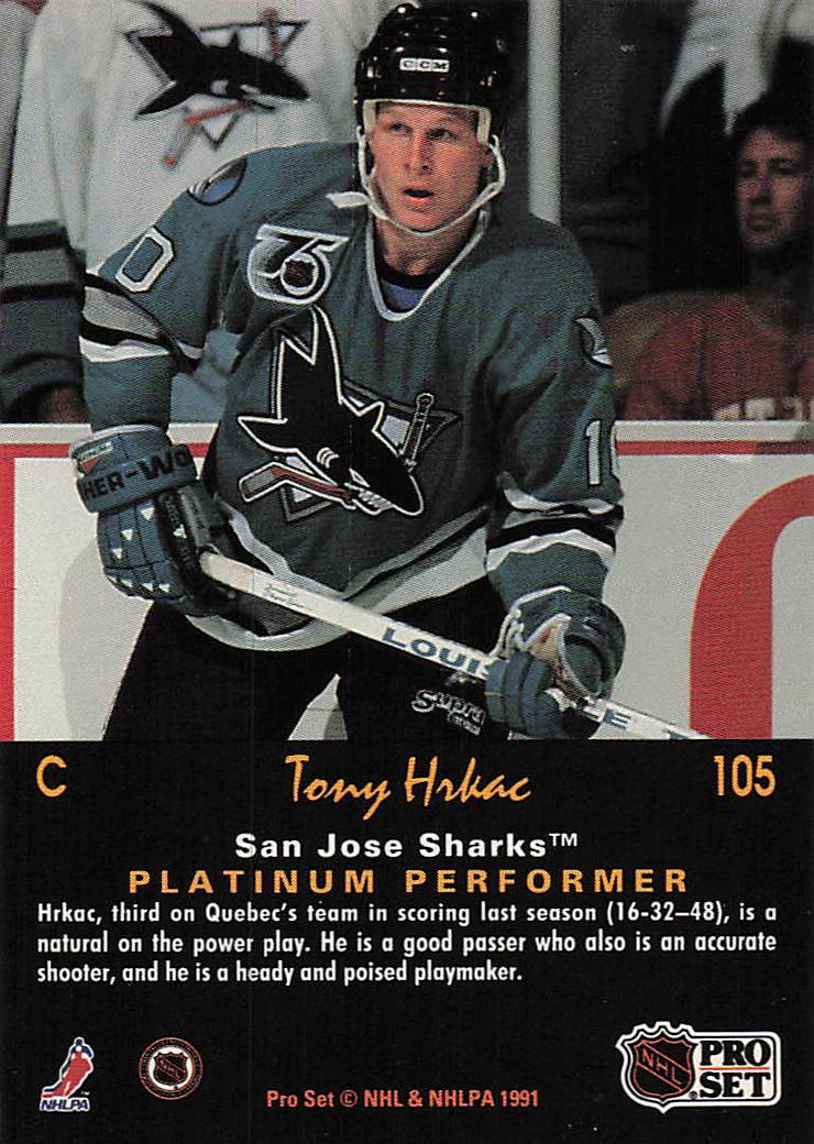 1991-92 Pro Set Platinum Hockey Tony Hrkac #105