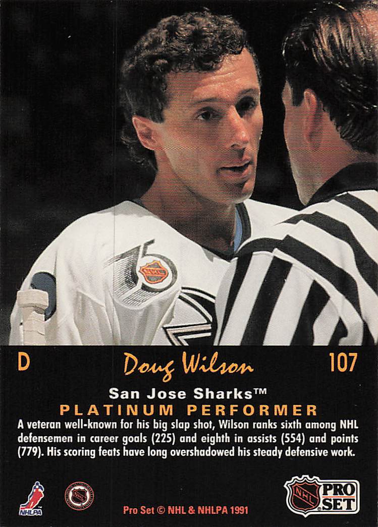 1991-92 Pro Set Platinum Hockey Doug Wilson #107