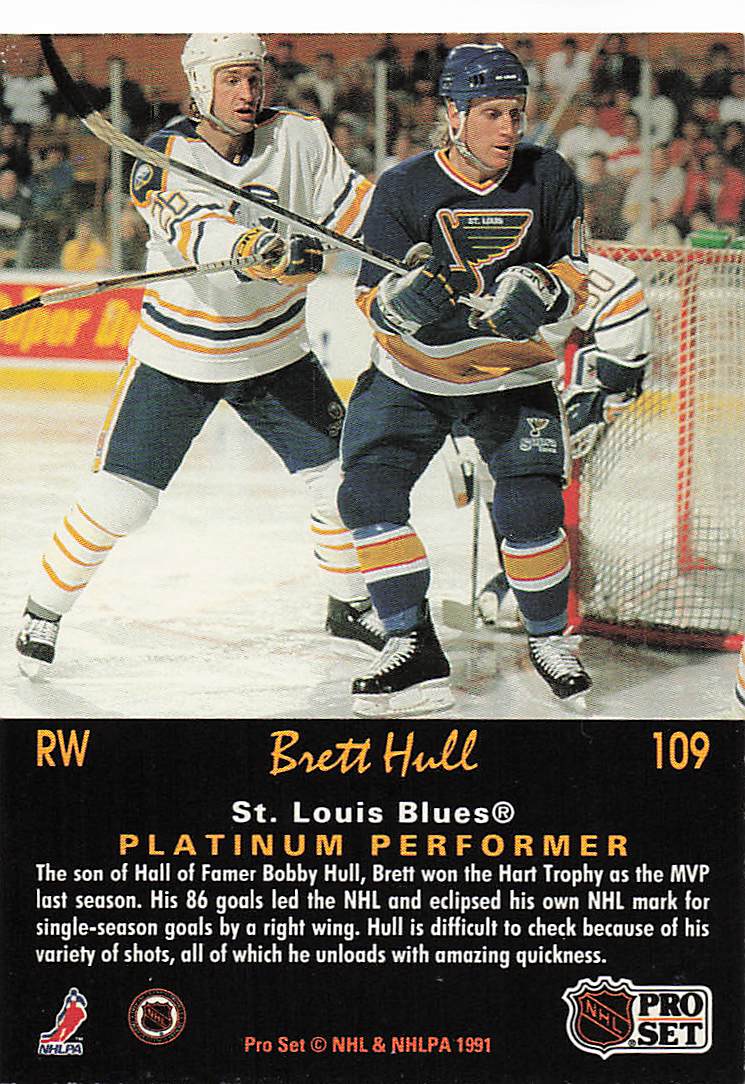 1991-92 Pro Set Platinum Hockey Brett Hull #109