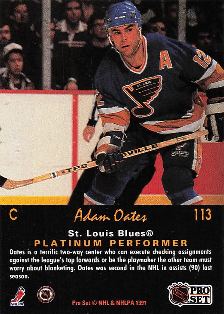 1991-92 Pro Set Platinum Hockey Adam Oates #113