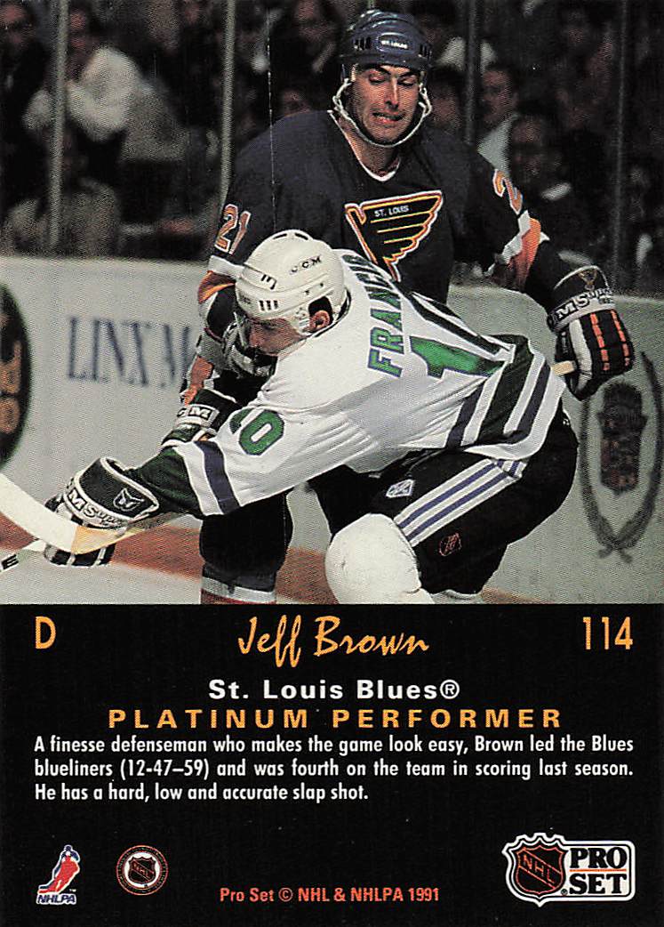 1991-92 Pro Set Platinum Hockey Jeff Brown #114