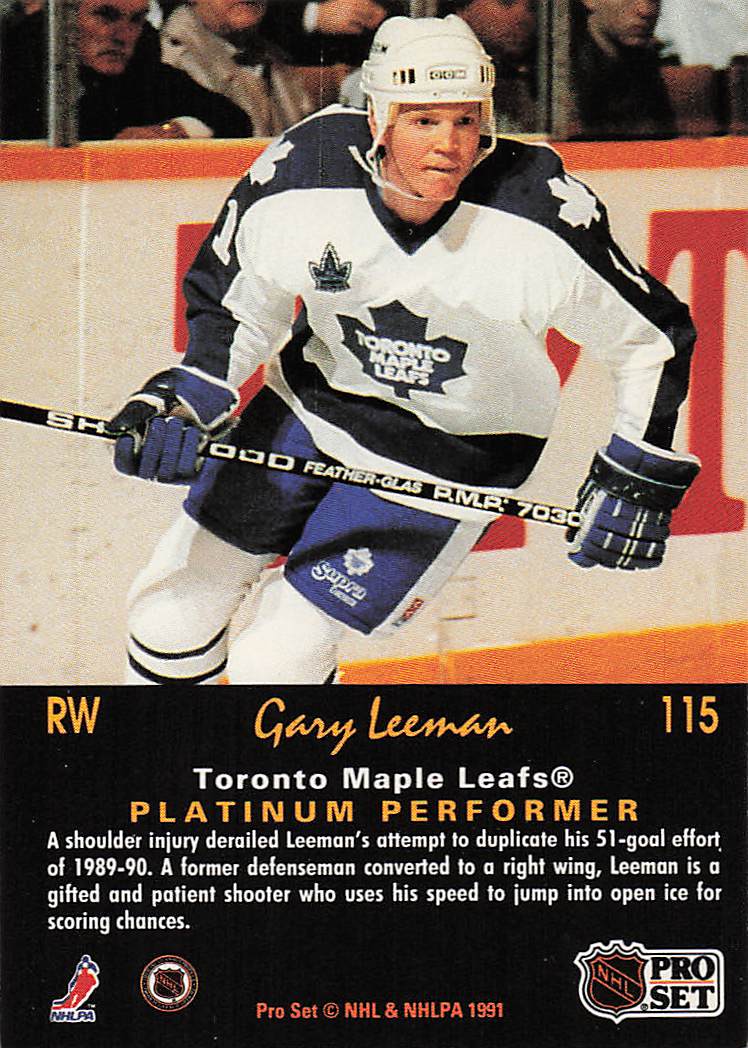 1991-92 Pro Set Platinum Hockey Gary Leeman #115