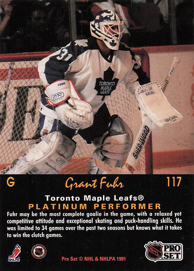 1991-92 Pro Set Platinum Hockey Grant Fuhr #117