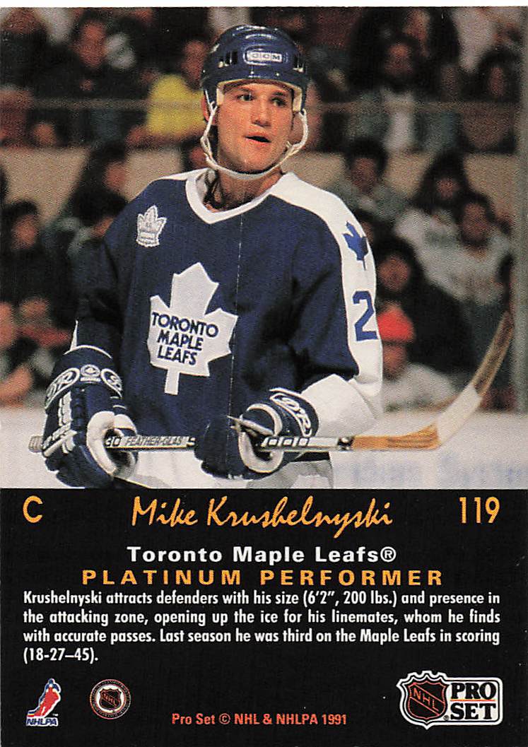 1991-92 Pro Set Platinum Hockey Mike Krushelnyski #119