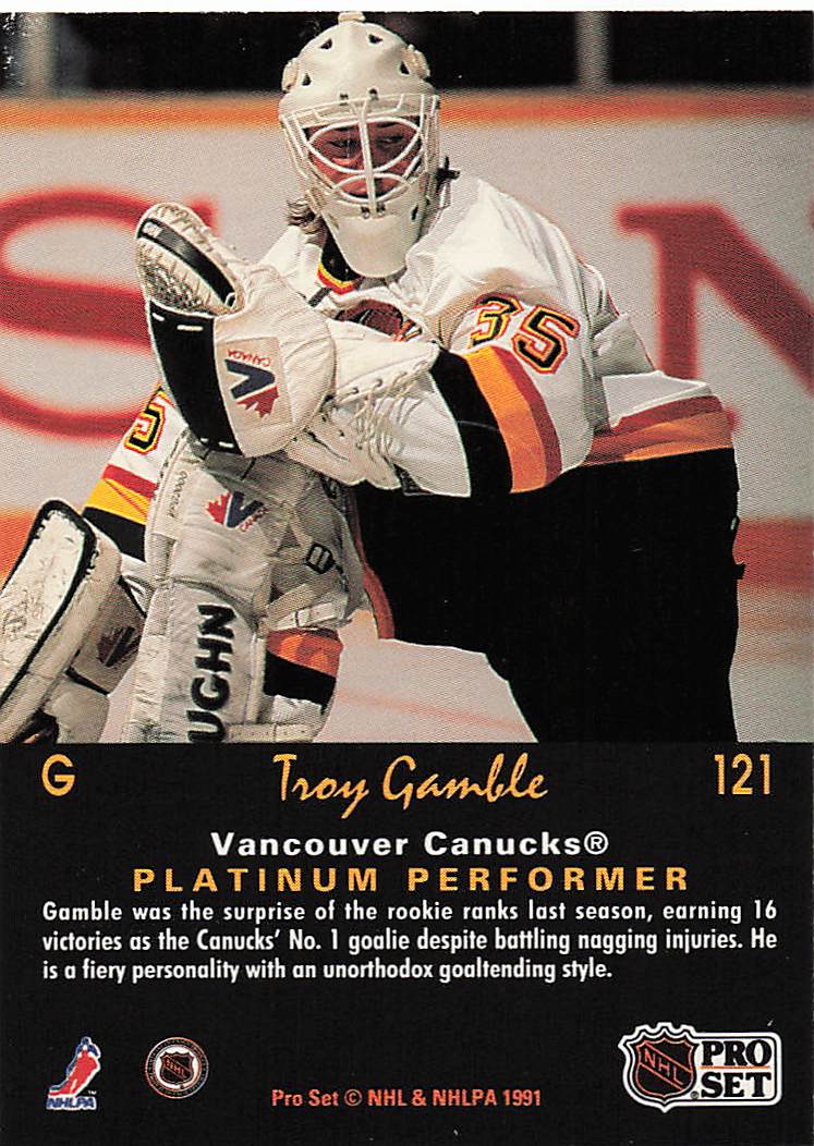 1991-92 Pro Set Platinum Hockey Troy Gamble #121