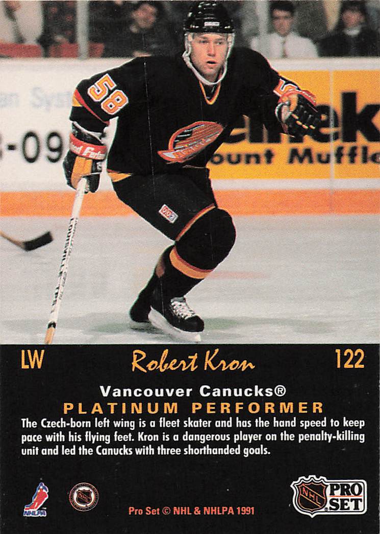 1991-92 Pro Set Platinum Hockey Robert Kron #122
