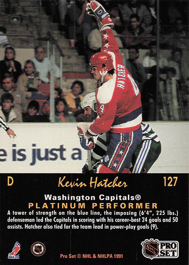 1991-92 Pro Set Platinum Hockey Kevin Hatcher #127