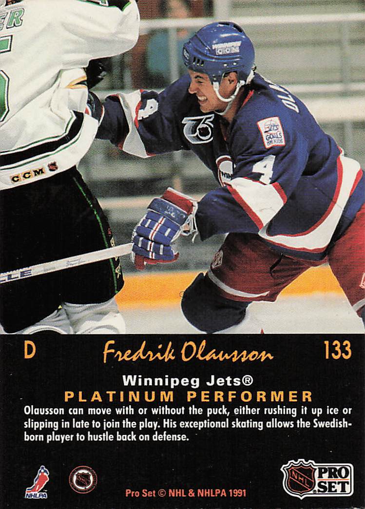 1991-92 Pro Set Platinum Hockey Fredrik Olausson #133