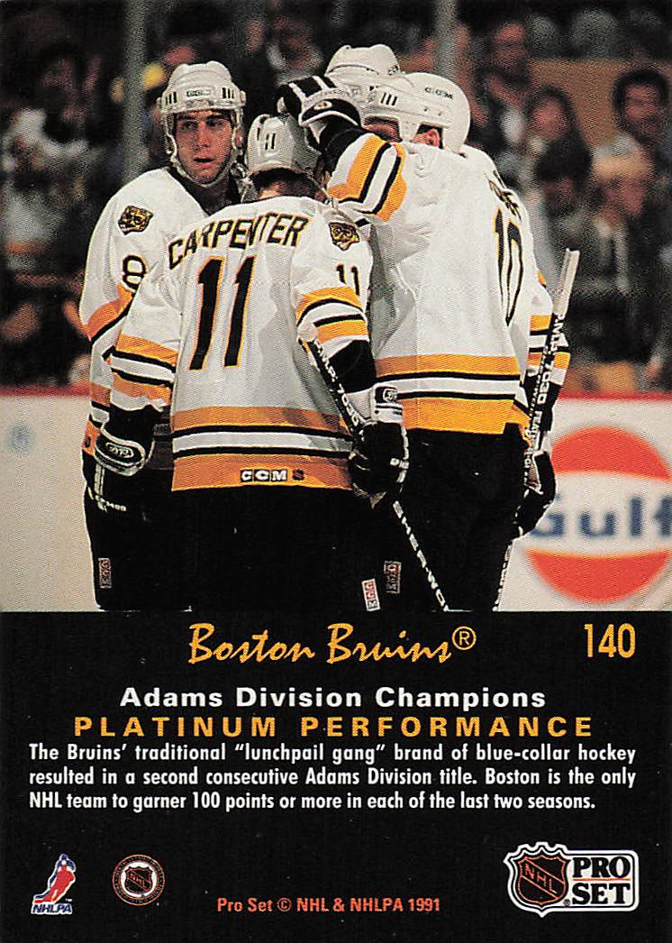 1991-92 Pro Set Platinum Hockey Boston Bruins #140