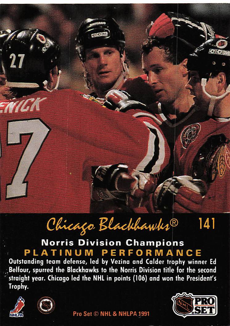 1991-92 Pro Set Platinum Hockey Chicago Blackhawks #141