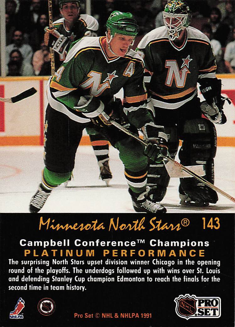 1991-92 Pro Set Platinum Hockey Minnesota North Stars #143