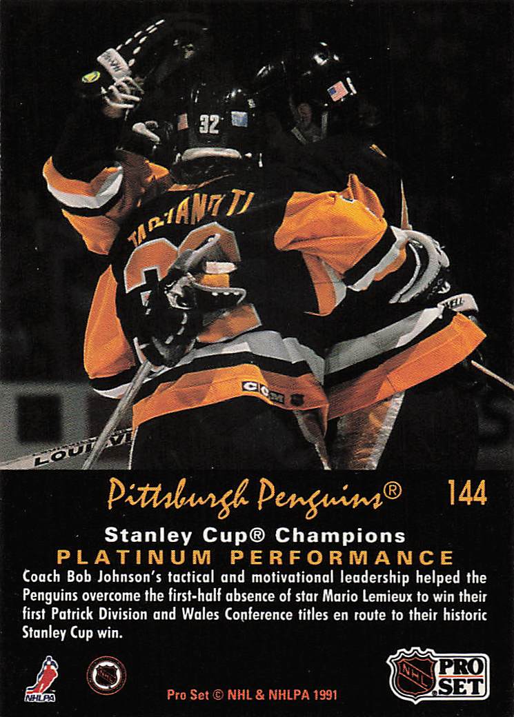 1991-92 Pro Set Platinum Hockey Pittsburgh Penguins #144
