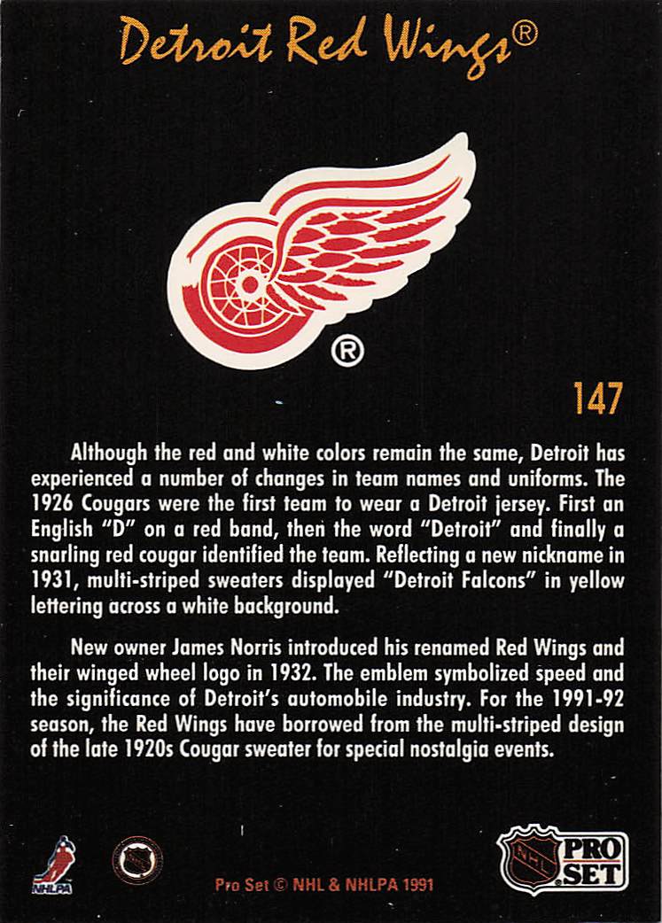 1991-92 Pro Set Platinum Hockey Detroit Red Wings #147
