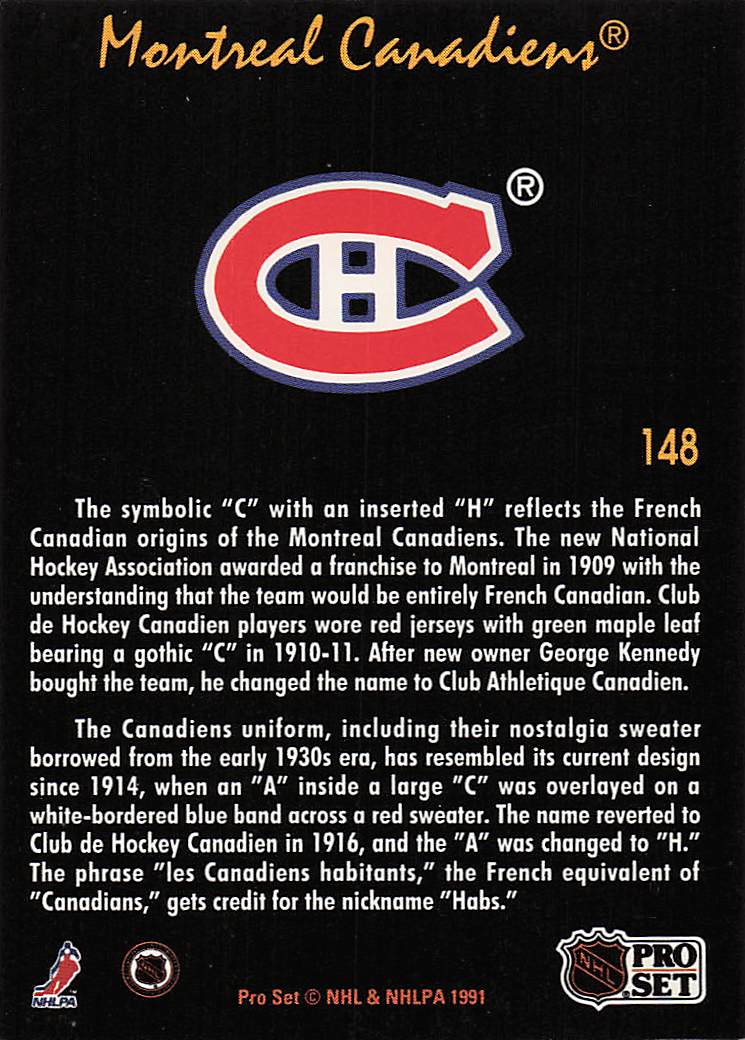 1991-92 Pro Set Platinum Hockey Montreal Canadiens #148