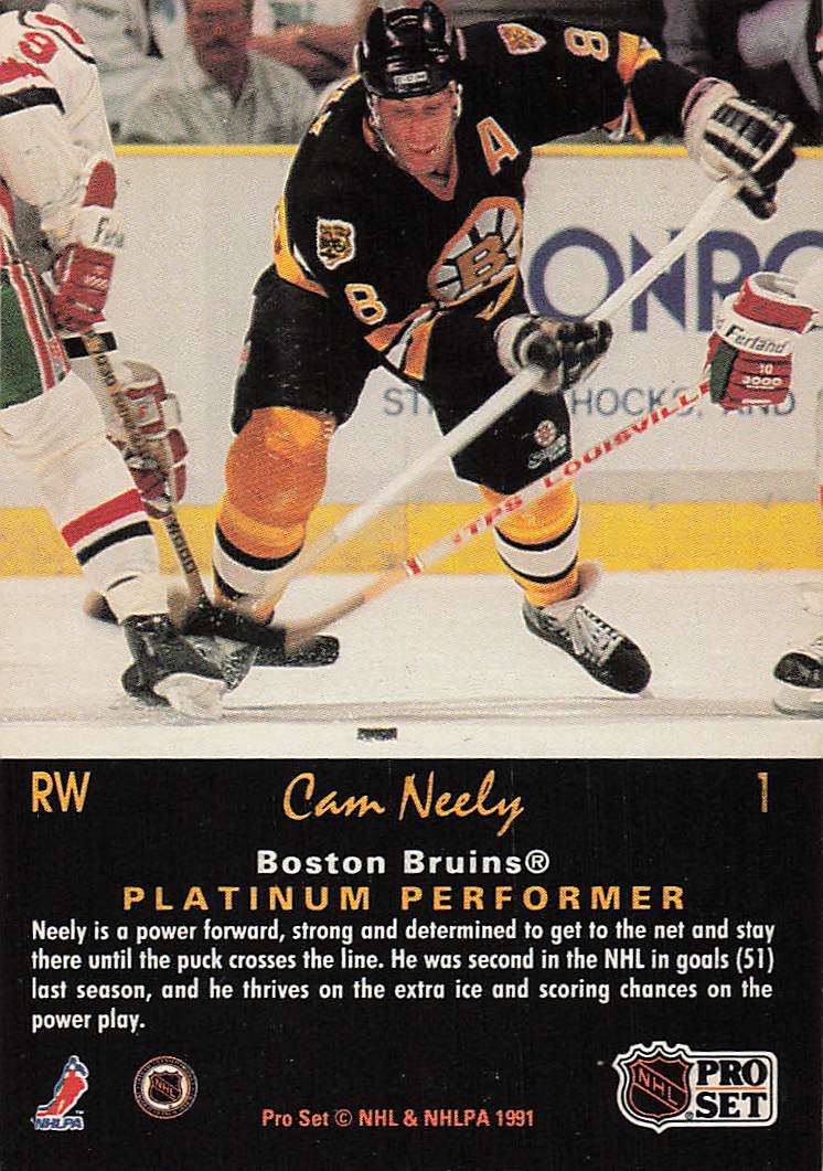 1991-92 Pro Set Platinum Hockey Cam Neely #1