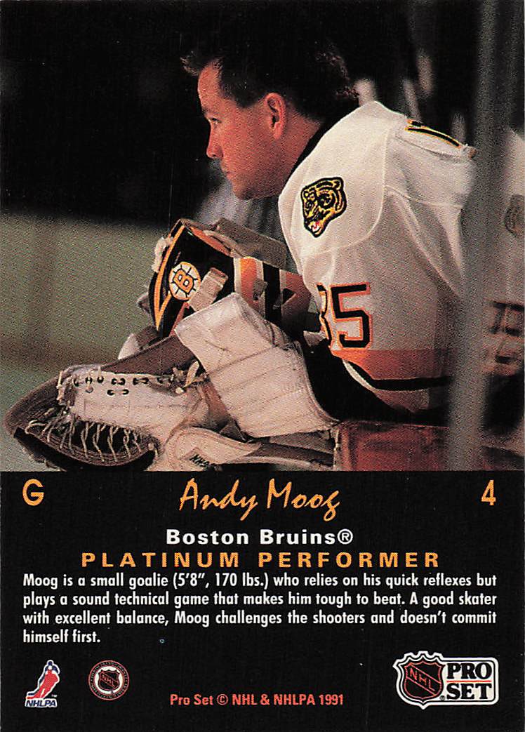 1991-92 Pro Set Platinum Hockey Andy Moog #4