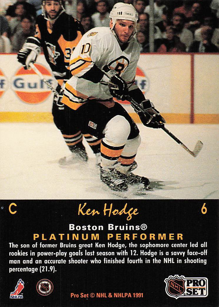 1991-92 Pro Set Platinum Hockey Ken Hodge #6