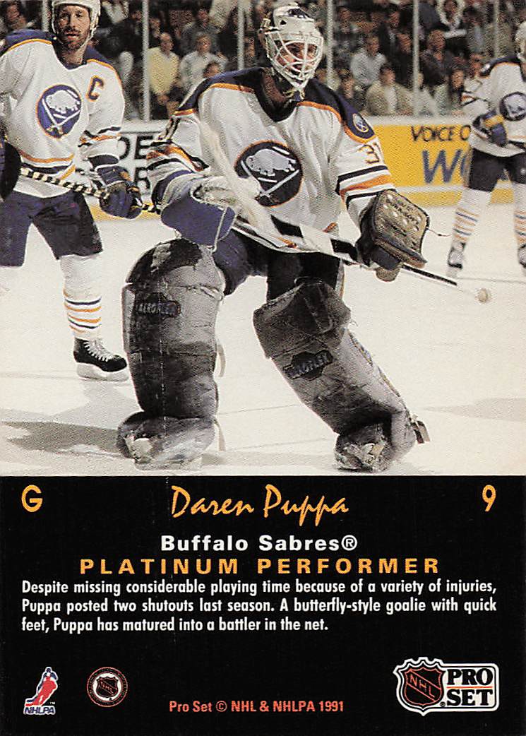 1991-92 Pro Set Platinum Hockey Daren Puppa #9