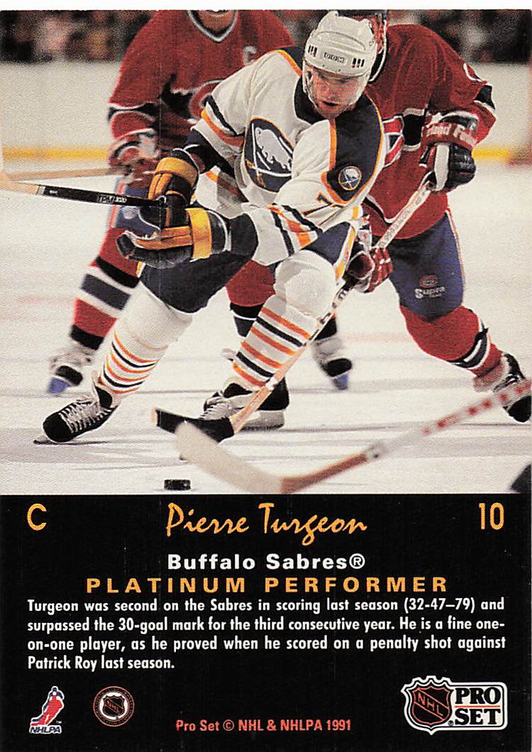 1991-92 Pro Set Platinum Hockey Pierre Turgeon #10
