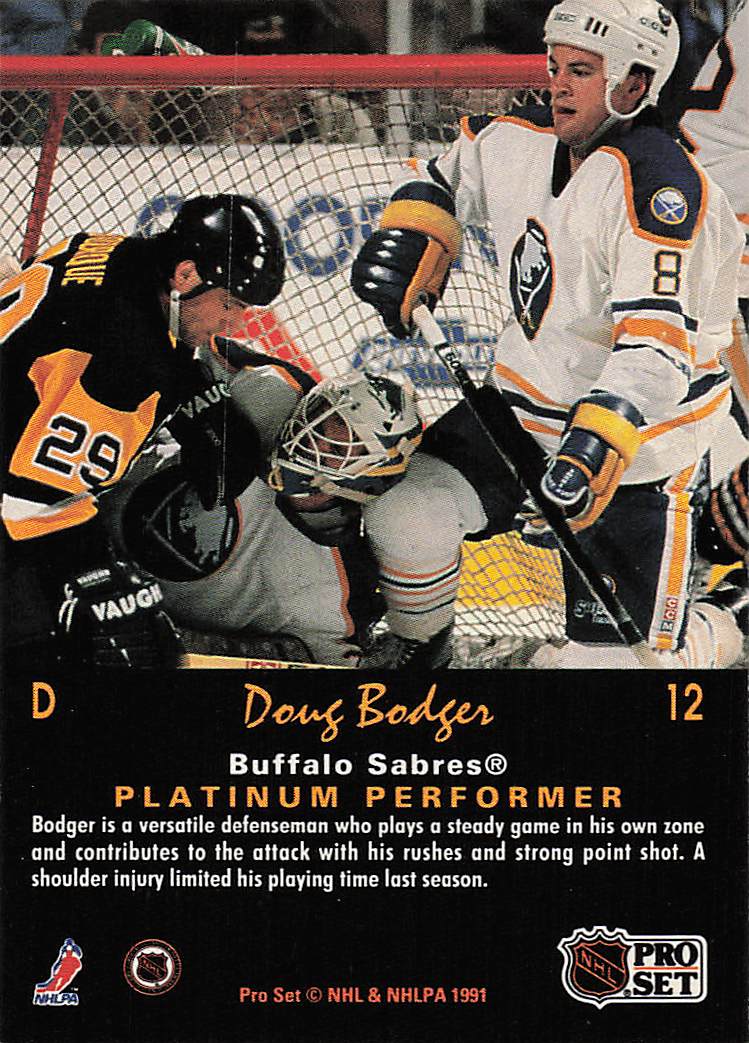 1991-92 Pro Set Platinum Hockey Doug Bodger #12