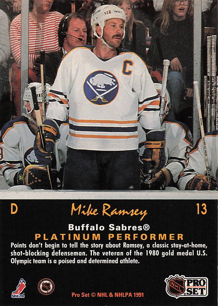 1991-92 Pro Set Platinum Hockey Mike Ramsey #13