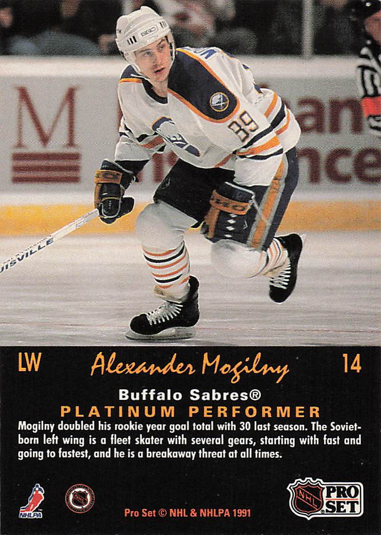 1991-92 Pro Set Platinum Hockey Alexander Mogilny #14