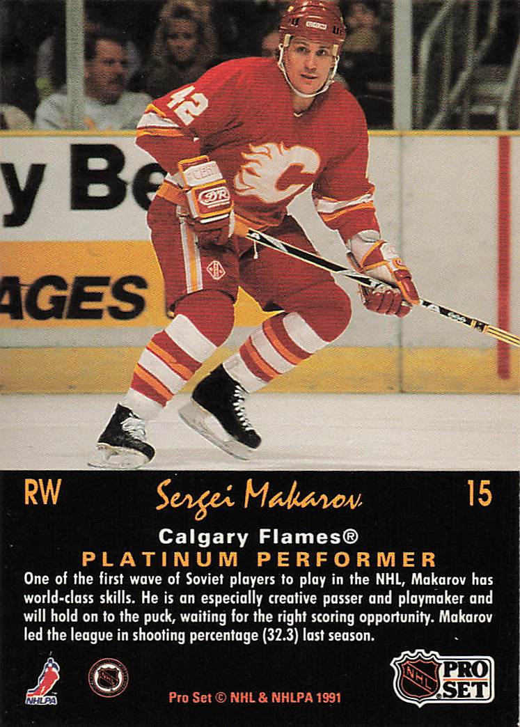 1991-92 Pro Set Platinum Hockey Sergei Makarov #15